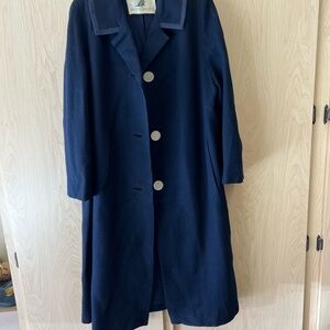 Vintage Women's Classic Navy Wool Coat IGLWU Tag